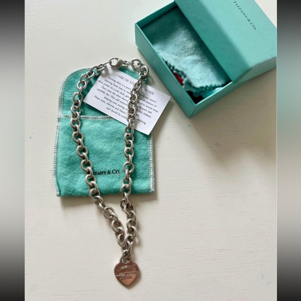 Tiffany & Co. Heart Tag Chain Link Silver Necklace